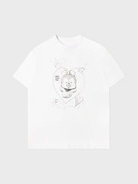 BT21 MANG BASIC STREET SHORT SLEEVE TSHIRT WHITE (M) t-shirt blanc officiel LINE FRIENDS, motif Mang street kawaii