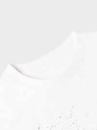 BT21 MANG BASIC STREET SHORT SLEEVE TSHIRT WHITE (M) t-shirt blanc officiel LINE FRIENDS, gros plan encolure et imprimé.