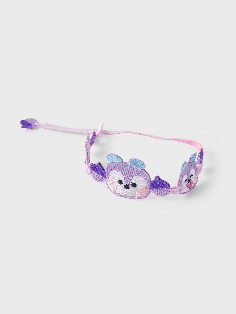 BT21 MANG BRACELET BIG & TINY EDITION LINE FRIENDS : bracelet beauté violet avec MANG sur fond clair, style kawaii