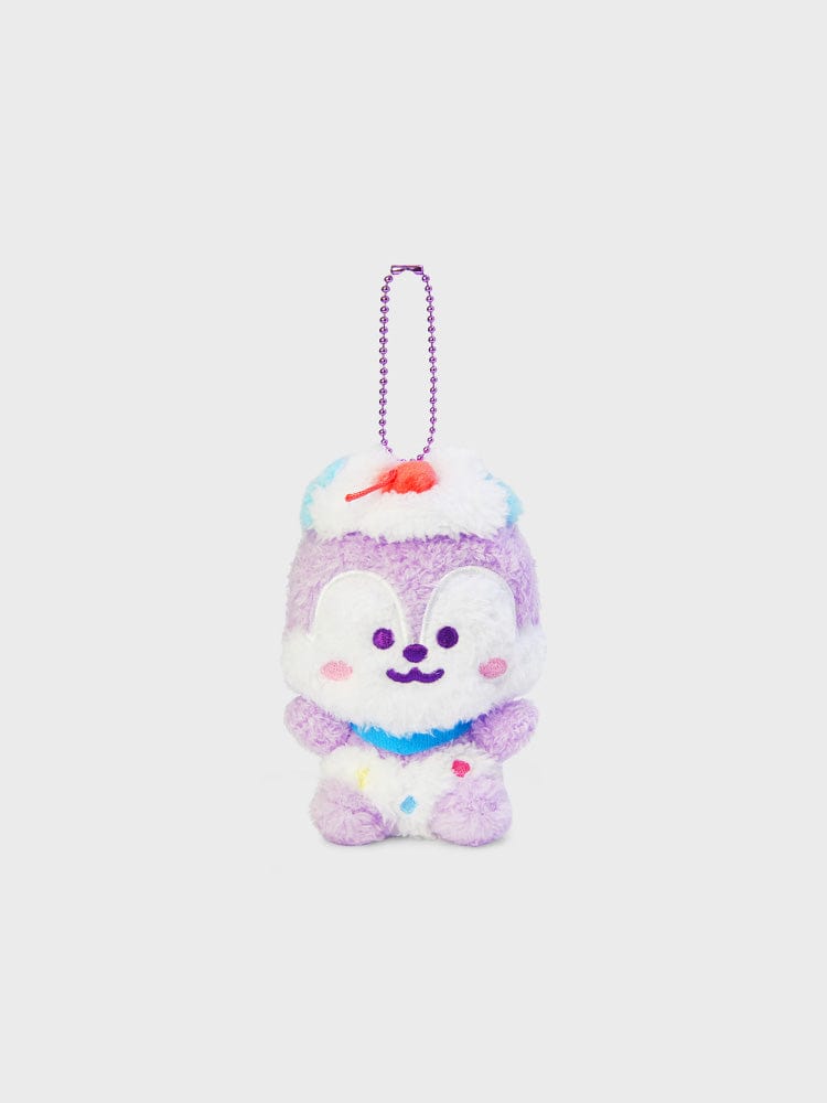 BT21 MANG DOLL KEYRING ON THE CLOUD EDITION LINE FRIENDS : porte-clés MANG poney masqué sur fond clair, K-pop.