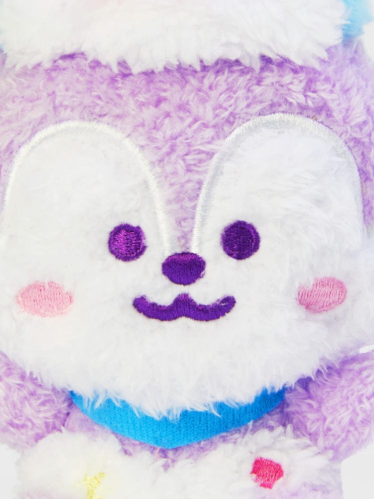 BT21 MANG DOLL KEYRING ON THE CLOUD EDITION, porte-clés LINE FRIENDS avec doudou MANG sur décor nuage violet