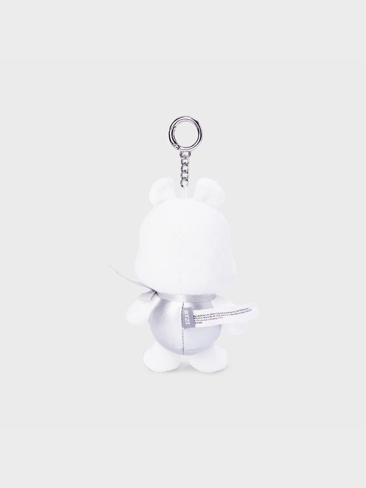 BT21 MANG DOLL KEYRING SILVER EDITION porte-clés officiel LINE FRIENDS, figurine poney danseuse masquée sur fond clair