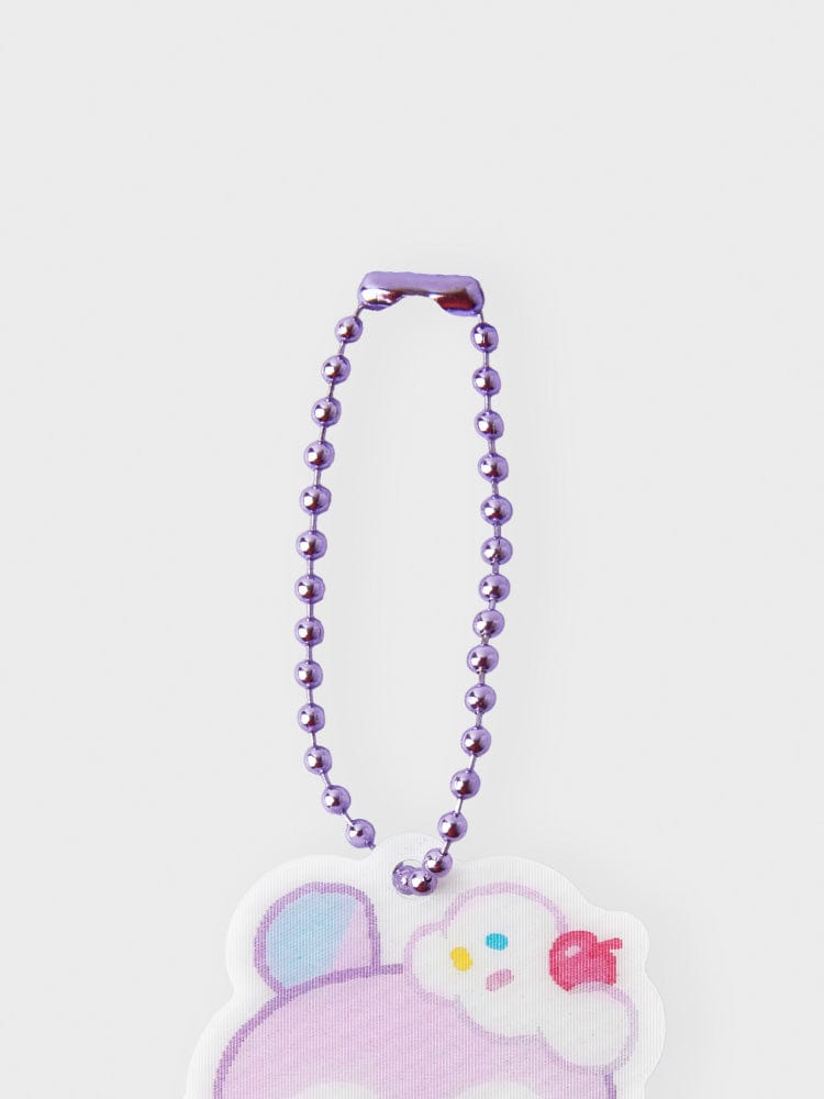 BT21 MANG LENTICULAR 3D KEYRING ON THE CLOUD EDITION, porte-clés LINE FRIENDS, MANG poney masqué sur fond blanc