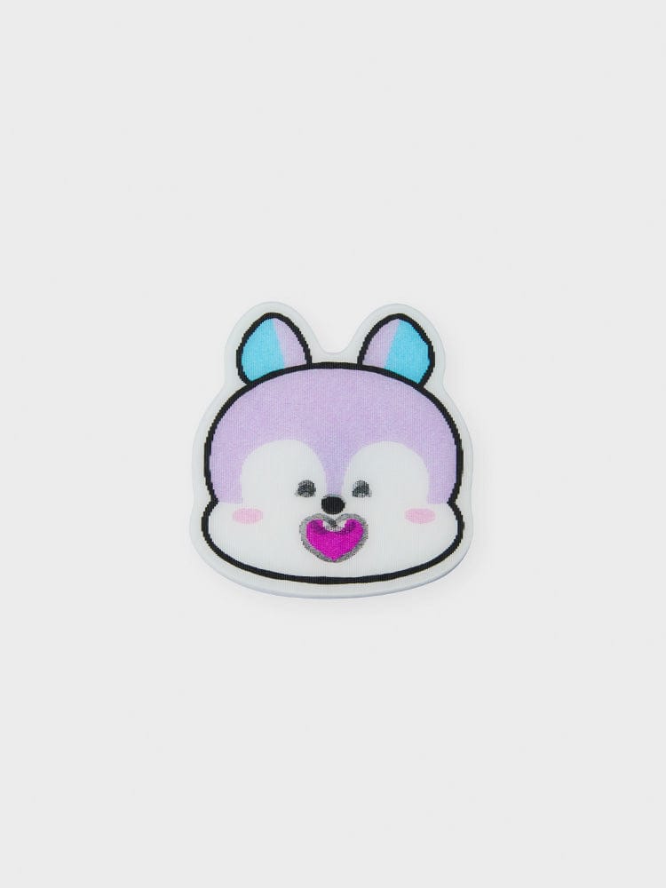 BT21 MANG LENTICULAR 3D MAGNET 2024 SEASON'S GREETINGS : magnet poney masqué MANG, design officiel LINE FRIENDS, fond clair.