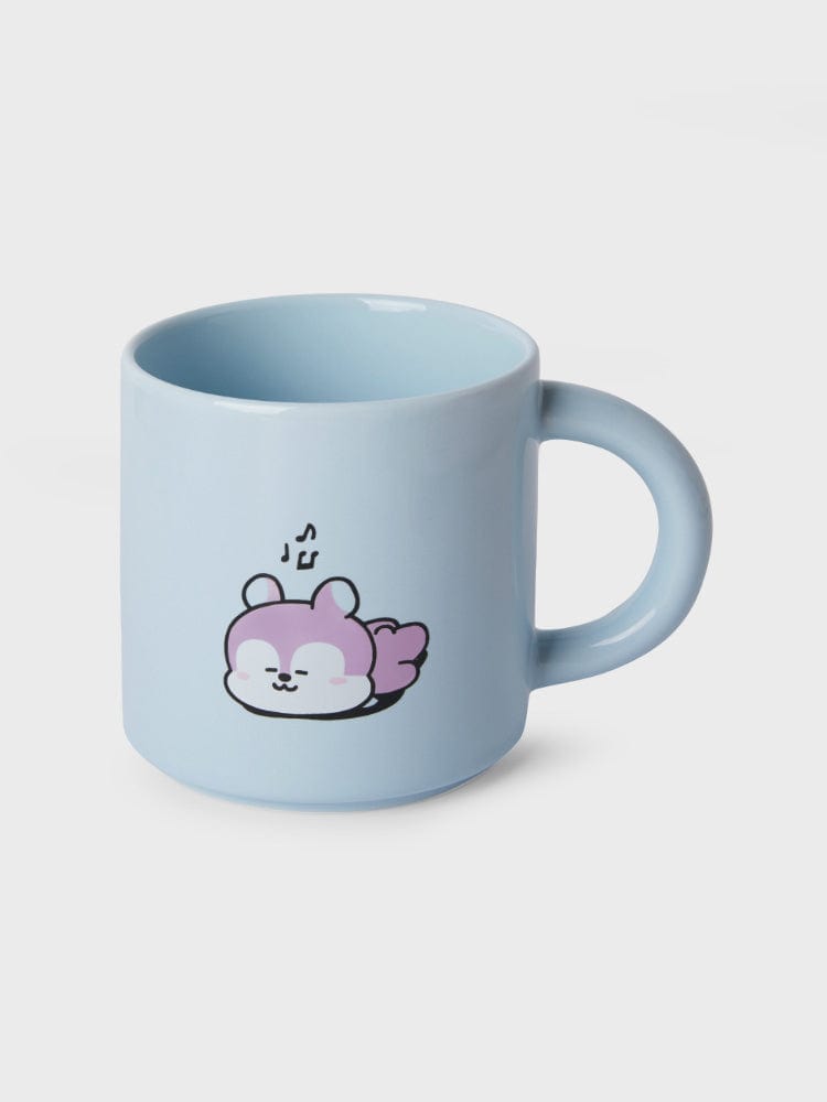 BT21 MANG MUG CUP (12 OZ) NEW BASIC EDITION : mug bleu officiel LINE FRIENDS avec MANG poney masqué, style kawaii.