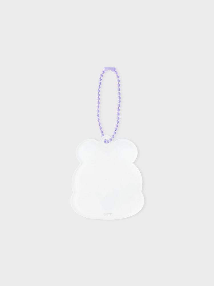 BT21 MANG NEWBORN BABY LENTICULAR 3D KEYRING, porte-clés LINE FRIENDS, MANG poney danseur masqué, fond clair