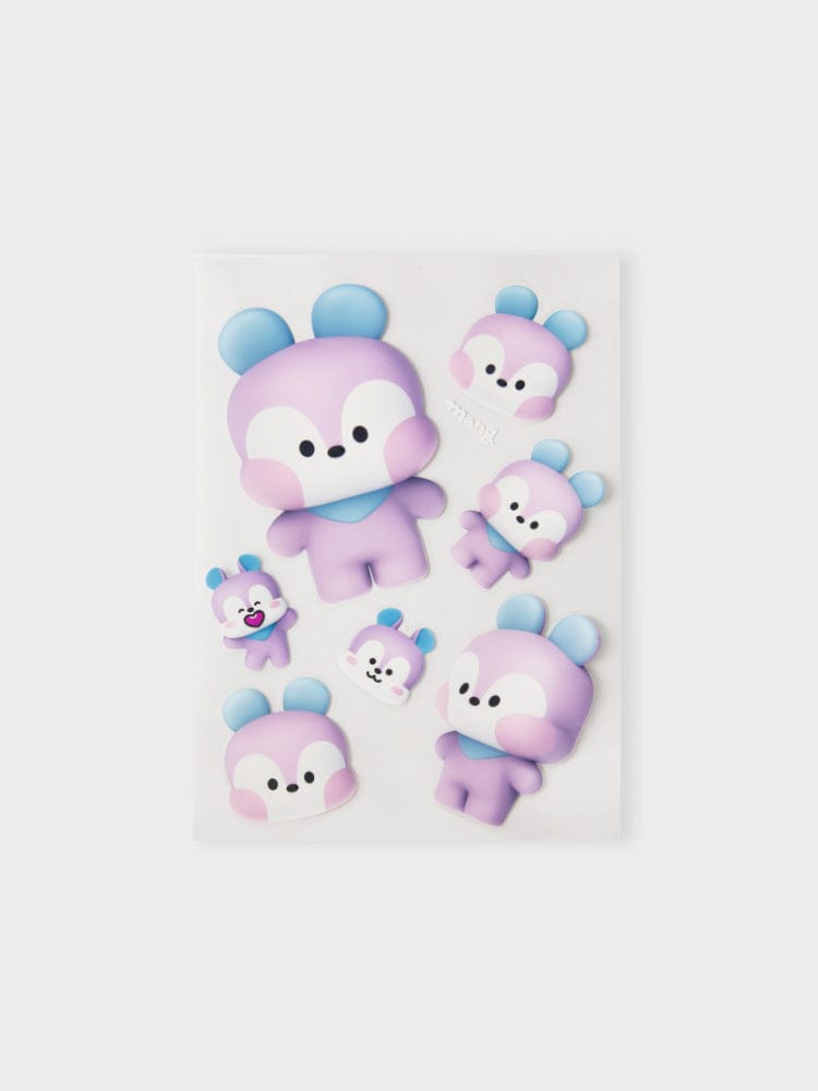 BT21 MANG REMOVABLE STICKERS BIG & TINY EDITION, autocollants officiels LINE FRIENDS, poney masqué sur feuilles, école bureau maison