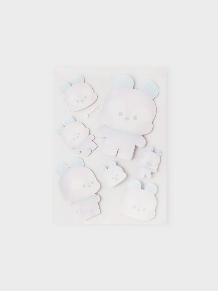BT21 MANG REMOVABLE STICKERS BIG & TINY EDITION LINE FRIENDS : stickers MANG poney masqué, pour école bureau maison, visuel pastel