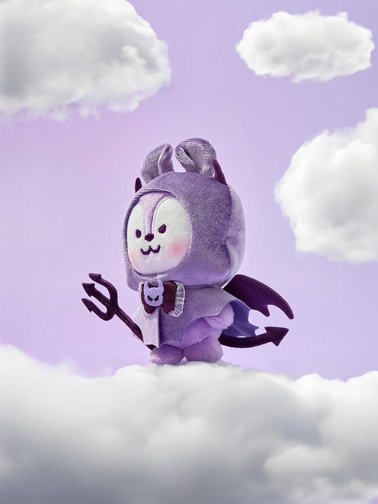 BT21 MANG VILLAIN PLUSH ANGEL & VILLAIN, peluche LINE FRIENDS, figurine sur nuages violets style ange-vilain