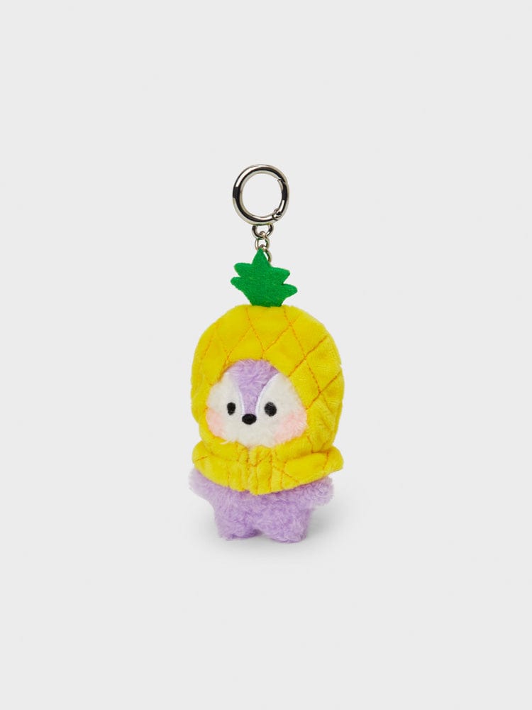 BT21 MANG mini minini FRUITS KEYRING, porte-clés officiel à forme de fruit, figurine MANG colorée avec anneau noir
