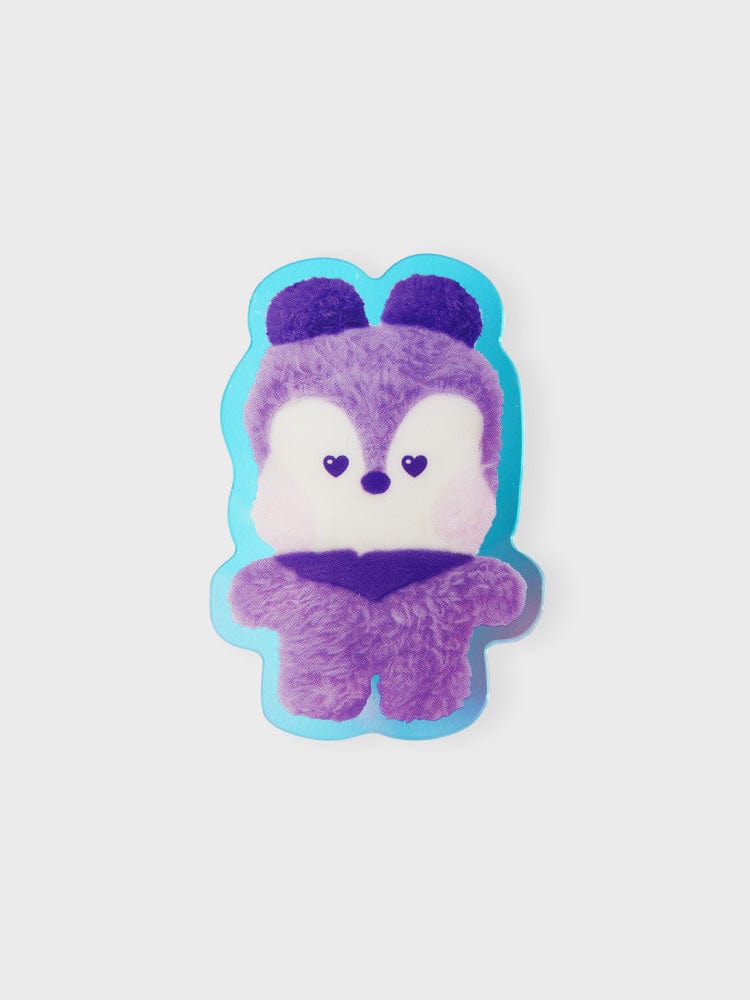 BT21 MANG minini ACRYLIC MAGNETIC CLIP PURPLE OF WISH EDITION : clip aimanté violet MANG sur fond clair, LINE FRIENDS.