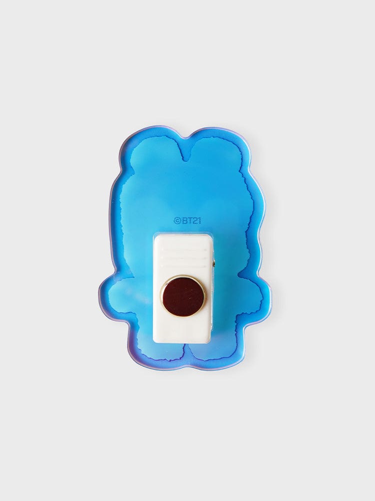 BT21 MANG minini ACRYLIC MAGNETIC CLIP PURPLE OF WISH EDITION : clip magnétique acrylique BT21 sur fond clair