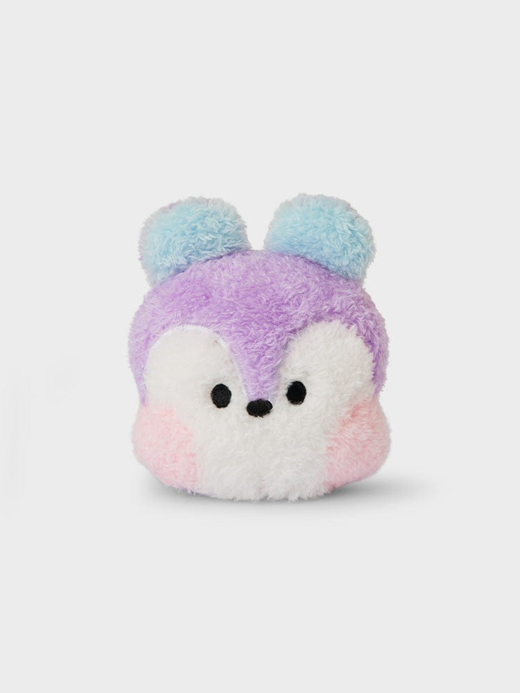 BT21 MANG minini HANDHELD MIRROR GLITTER EDITION : peluche MANG poney masqué décorative, formes rondes, fond clair