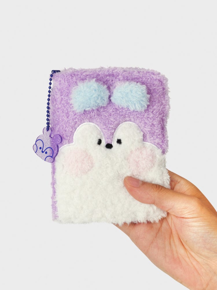 BT21 MANG minini PHOTO BINDER GLITTER EDITION, binder violet pailleté Minini avec personnage MANG, papeterie officielle LINE FRIENDS