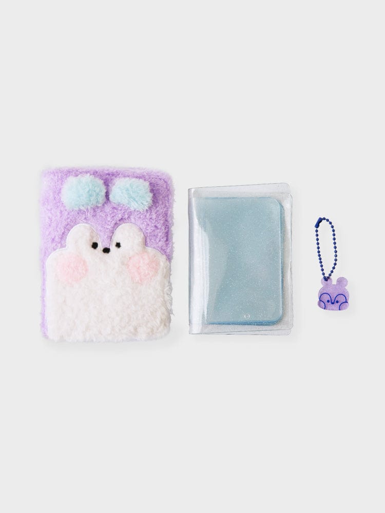 BT21 MANG minini PHOTO BINDER GLITTER EDITION, binder minini et pochettes pastel avec poney masqué MANG, papeterie LINE FRIENDS