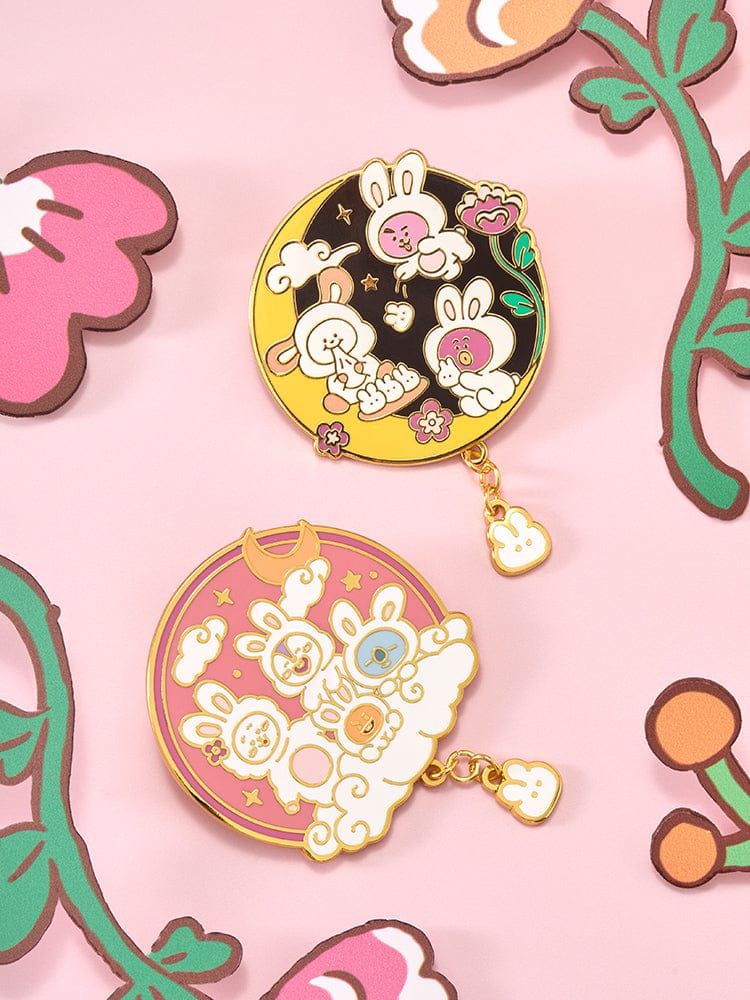 BT21 METAL MAGNET K-TOKKI, aimant métal sous licence LINE FRIENDS BT21 avec K-TOKKI, visuel pop sur fond rose