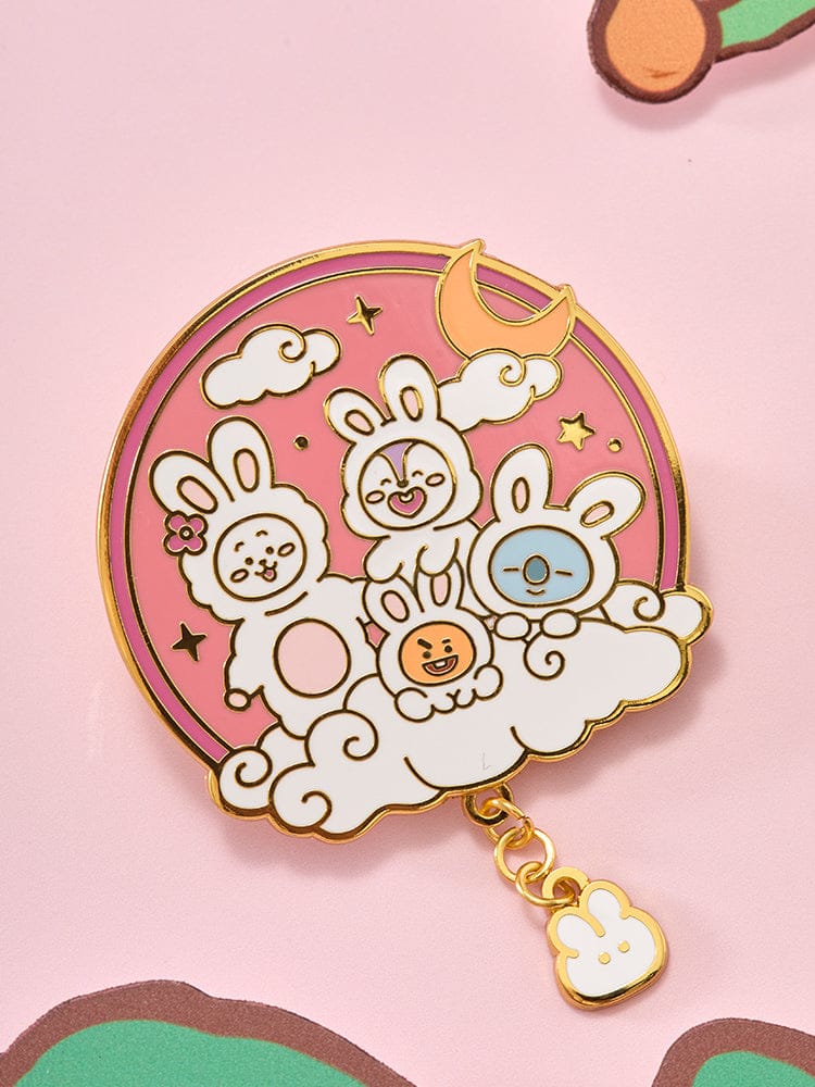 BT21 METAL MAGNET K-TOKKI, aimant métal BT21 avec personnage K-Tokki sur fond rose, style papeterie LINE FRIENDS