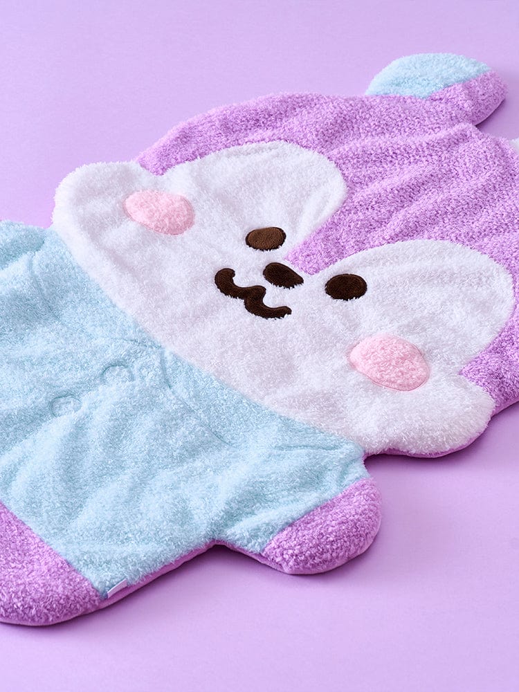 BT21 NEW BASIC MANG SWEET DREAMS CHARACTER KNEE BLANKET, plaid genou bleu et violet avec MANG, fond violet, LINE FRIENDS