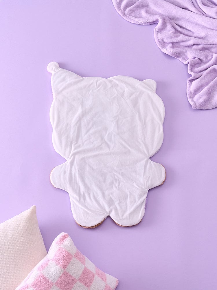 BT21 NEW BASIC RJ SWEET DREAMS CHARACTER KNEE BLANKET : plaid genou RJ alpaga, décor kawaii, marque LINE FRIENDS, violet.