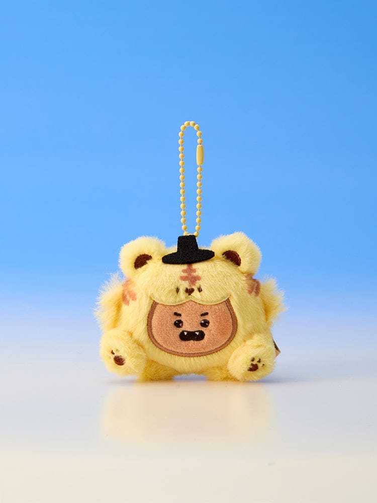 BT21 PLUSH KEYRING K-HORANG porte-clés peluche officiel LINE FRIENDS, personnage K-Horang sur fond bleu