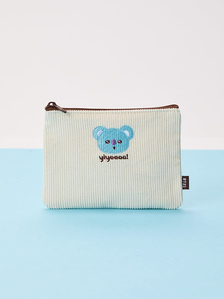 BT21 RANDOM SPEECH BUBBLE STAMP TODAY'S FACE (1P) : pochette BT21 LINE FRIENDS avec personnage bleu sur fond bleu