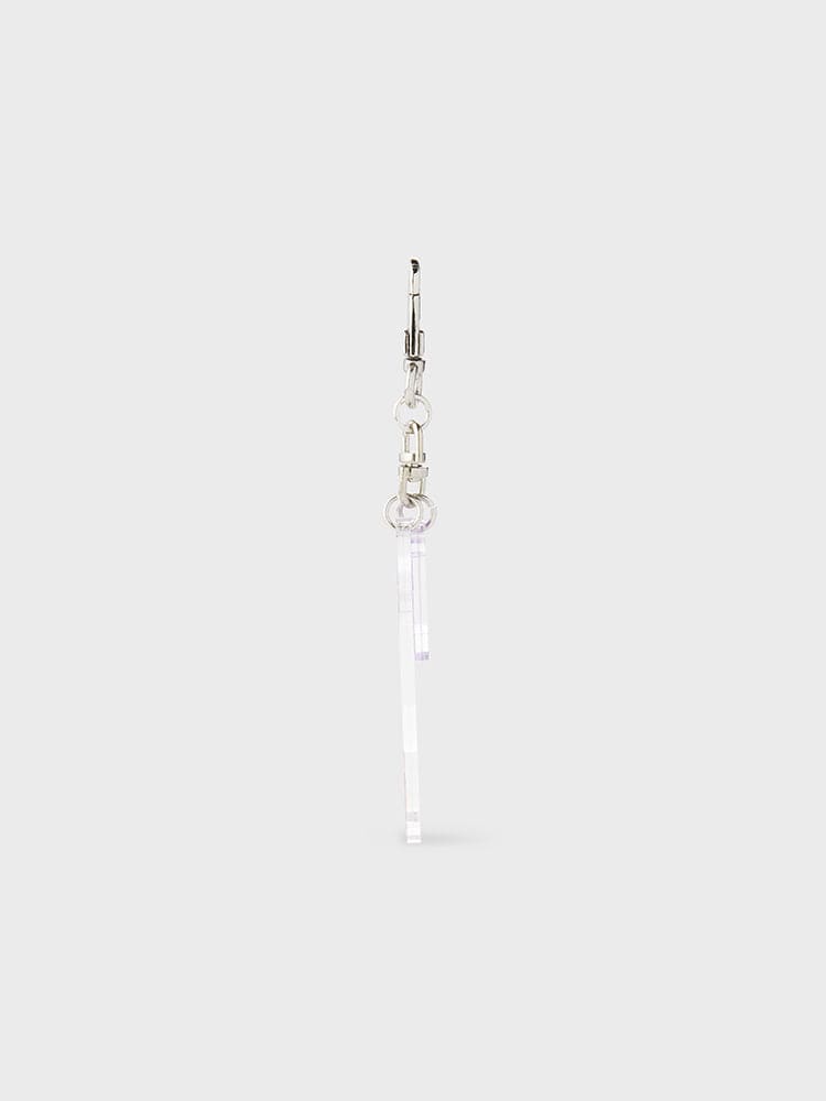 BT21 RJ BABY ACRYLIC KEYRING K-EDITION ver.2 : porte-clés acrylique RJ, alpaga Jin, sur fond clair, accessoire officiel LINE FRIENDS.