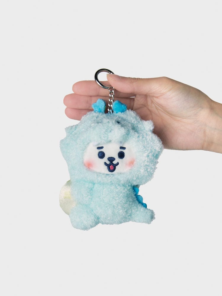BT21 RJ BABY DOLL KEYRING DRAGON EDITION porte-clés LINE FRIENDS, RJ bleu peluche tenue main, dragon édition