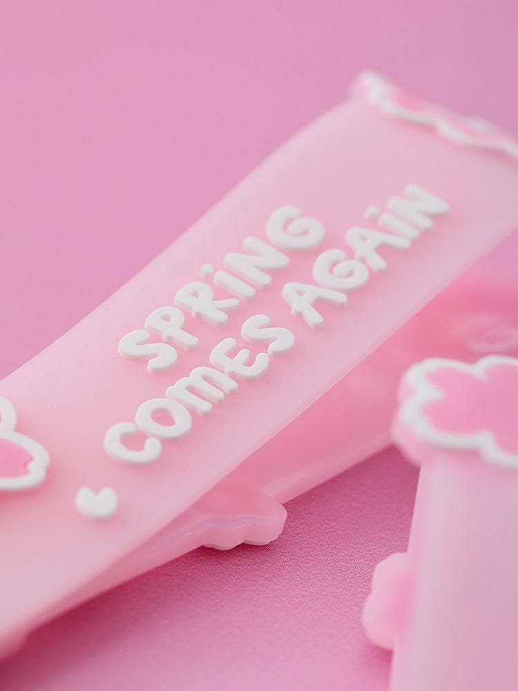 BT21 RJ BABY FIGURINE KEYRING SPRING FAIRY : porte-clés officiel LINE FRIENDS, détail rose avec inscription "Spring Fairy"