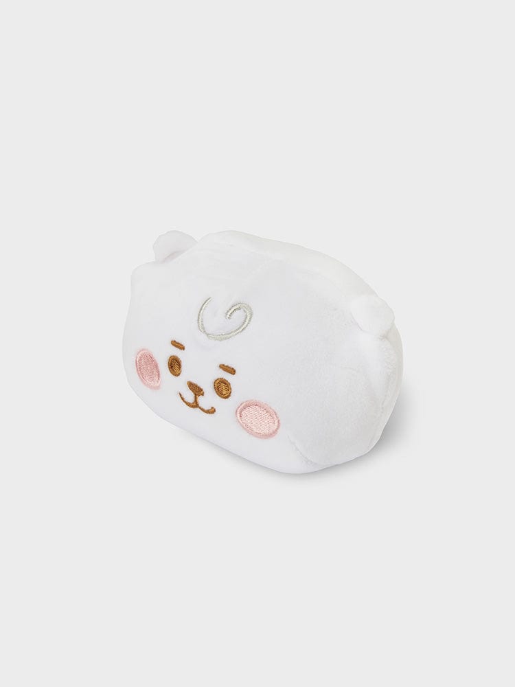 BT21 RJ BABY MOCHI FACE CUSHION (S) : coussin visage mochi blanc RJ de LINE FRIENDS, décor kawaii sur fond clair.