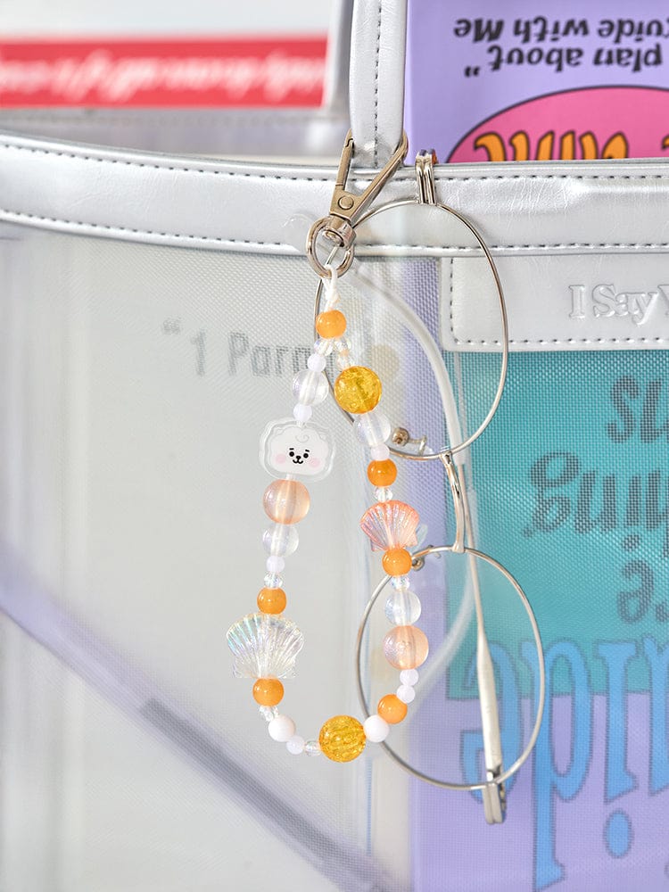 BT21 RJ BABY PEARL BEADED KEYRING, porte-clés perles sur sac, alpaga RJ Jin BTS, style K-pop LINE FRIENDS