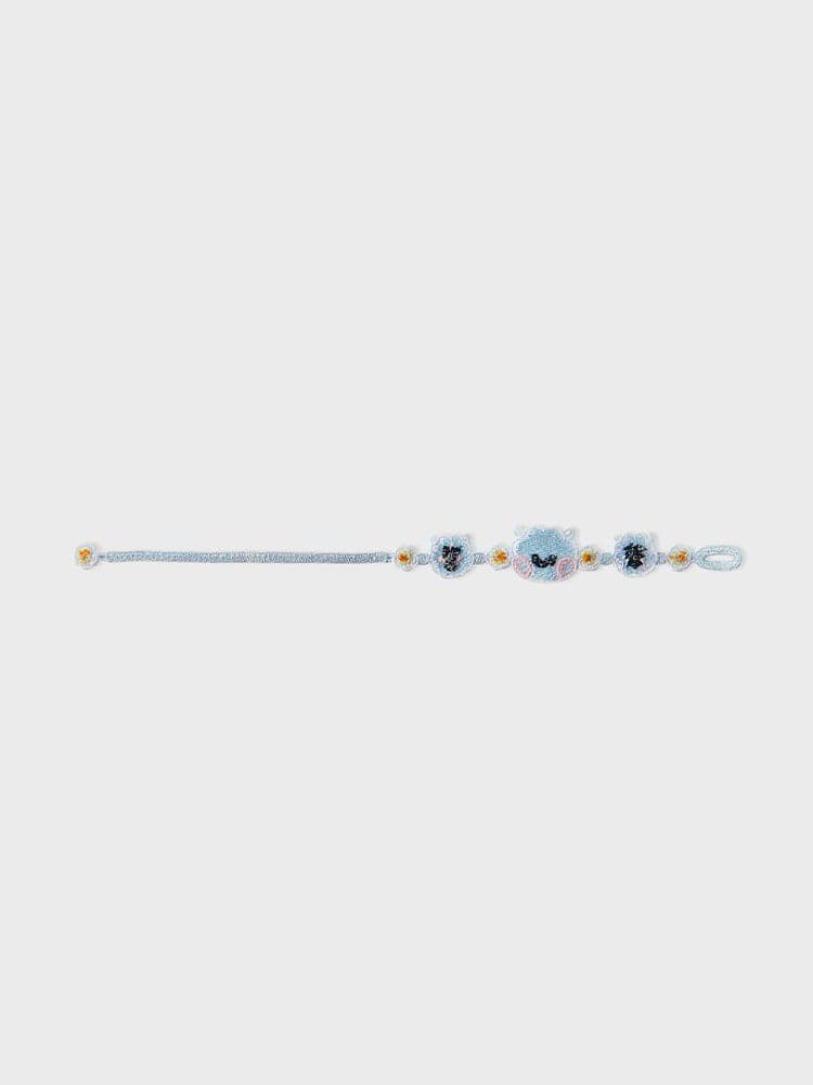BT21 RJ BRACELET BIG & TINY EDITION : bracelet beauté LINE FRIENDS avec charms RJ, style kawaii sur fond clair.