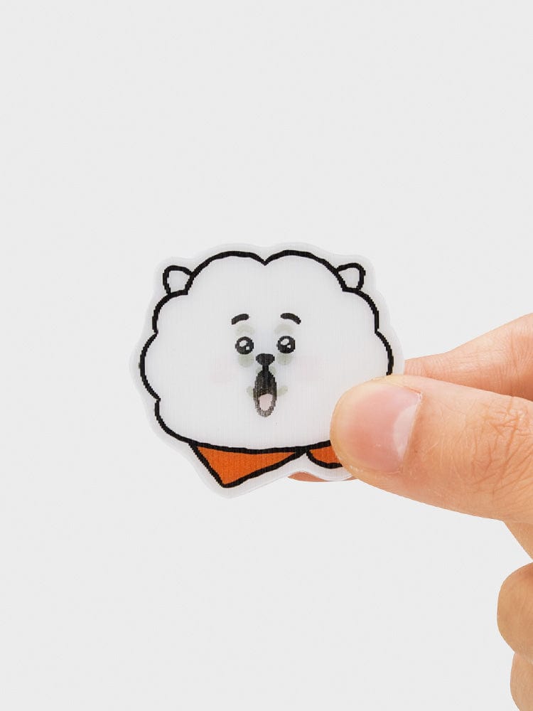 BT21 RJ LENTICULAR 3D MAGNET 2024 SEASON'S GREETINGS, magnet officiel LINE FRIENDS RJ alpaga vu de près sur fond blanc