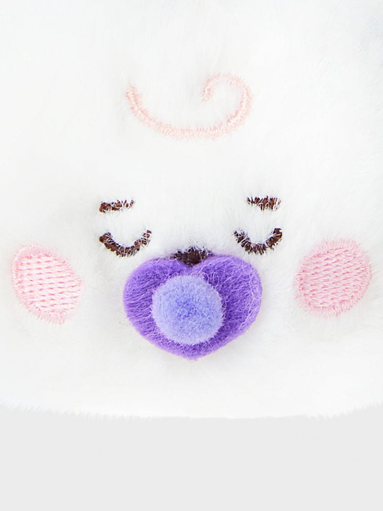 BT21 RJ NEWBORN BABY PLUSH KEYRING : porte-clés alpaga RJ en peluche, fond blanc, accessoire officiel LINE FRIENDS