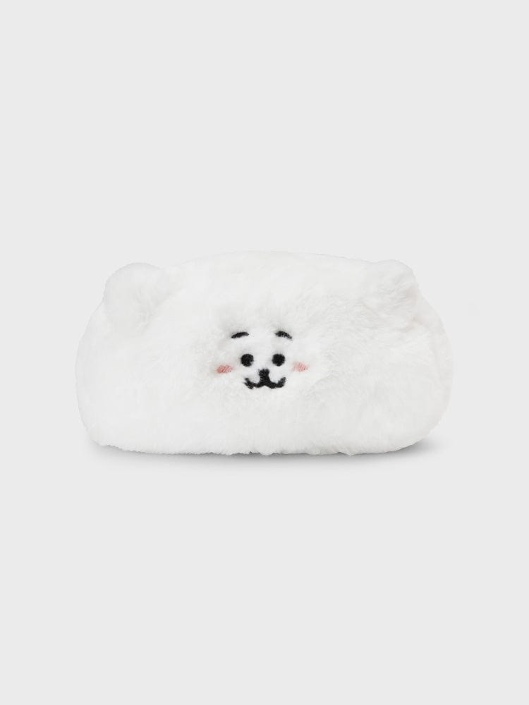 BT21 RJ PLUSH TISSUE HOLDER COZY HOME : peluche RJ alpaga LINE FRIENDS, support mouchoirs blanc sur fond clair, déco cosy.