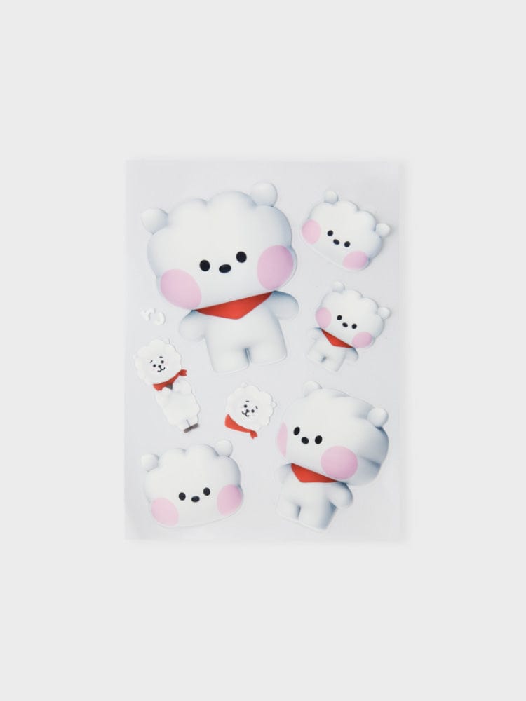 BT21 RJ REMOVABLE STICKERS BIG & TINY EDITION : stickers alpaga Jin, officiels LINE FRIENDS, pour école, bureau ou maison