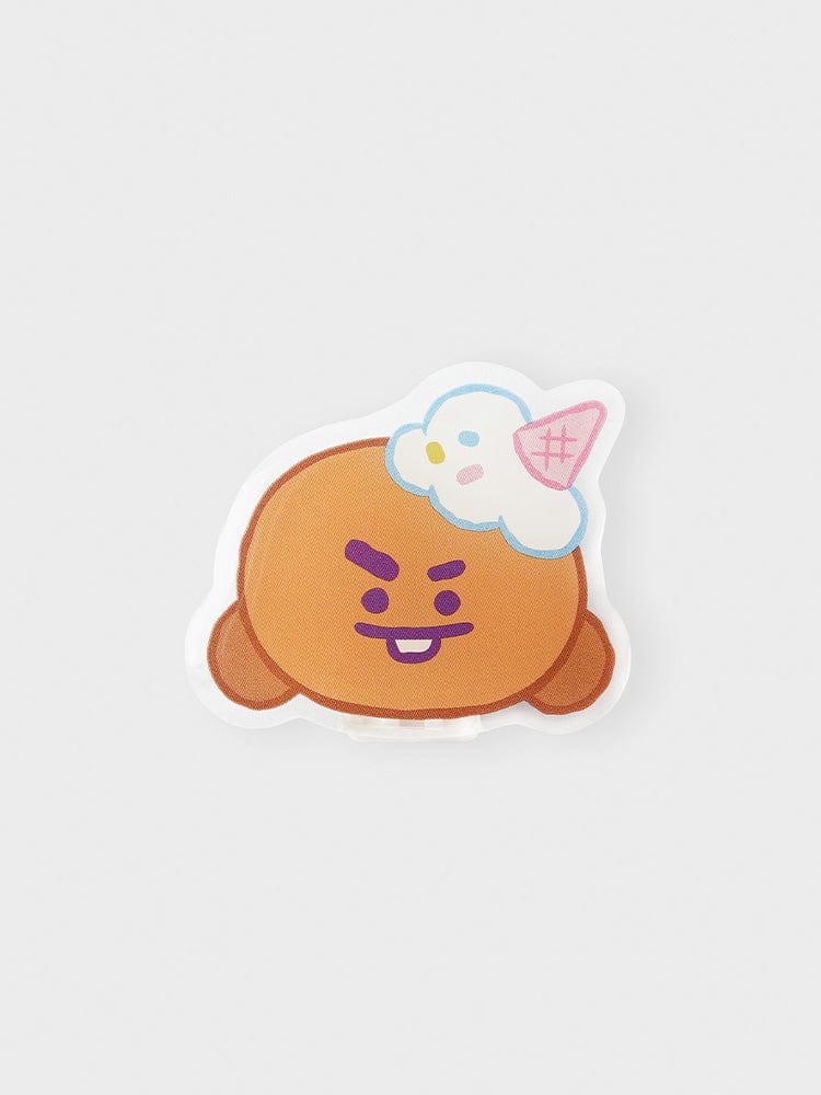 BT21 SHOOKY ACRYLIC MAGNETIC CLIP ON THE CLOUD EDITION : clip magnétique acrylique SHOOKY sur fond clair, style nuage LINE FRIENDS.