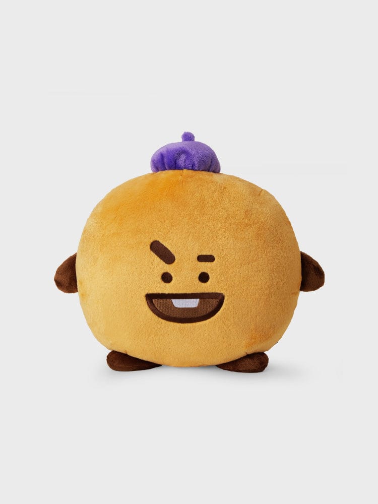 BT21 SHOOKY CUSHION HOPE IN LOVE, coussin officiel LINE FRIENDS au look kawaii représentant SHOOKY sur fond clair