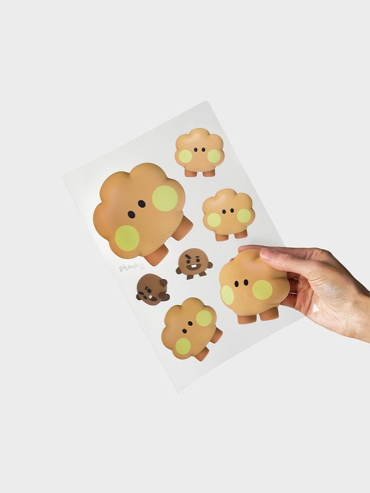 BT21 SHOOKY REMOVABLE STICKERS BIG & TINY EDITION, autocollants officiels LINE FRIENDS, stickers petit biscuit malicieux
