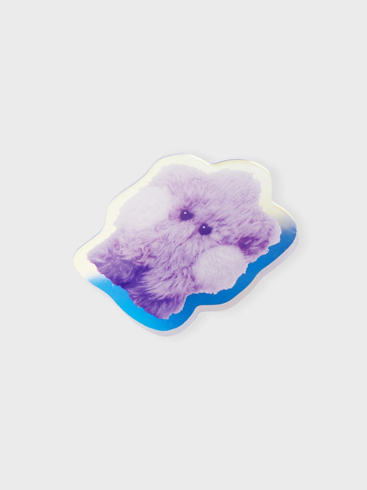 BT21 SHOOKY minini ACRYLIC MAGNETIC CLIP PURPLE OF WISH EDITION, magnet clip violet SHOOKY sur fond clair