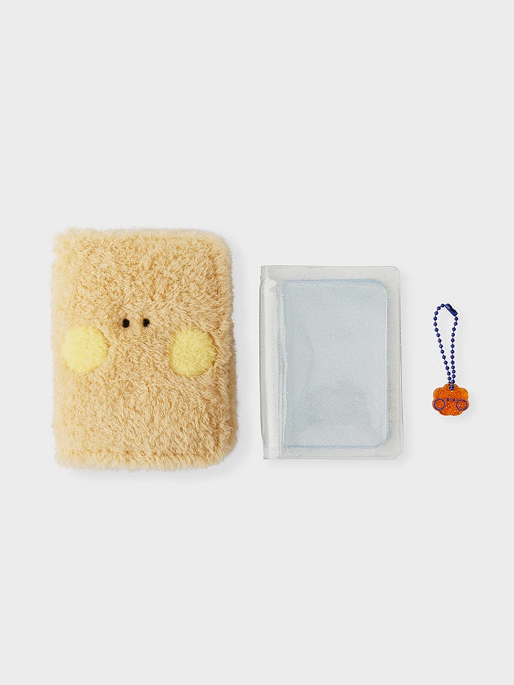 BT21 SHOOKY minini PHOTO BINDER GLITTER EDITION : mini classeur photo pailleté, marquage SHOOKY, accessoires, fond clair.