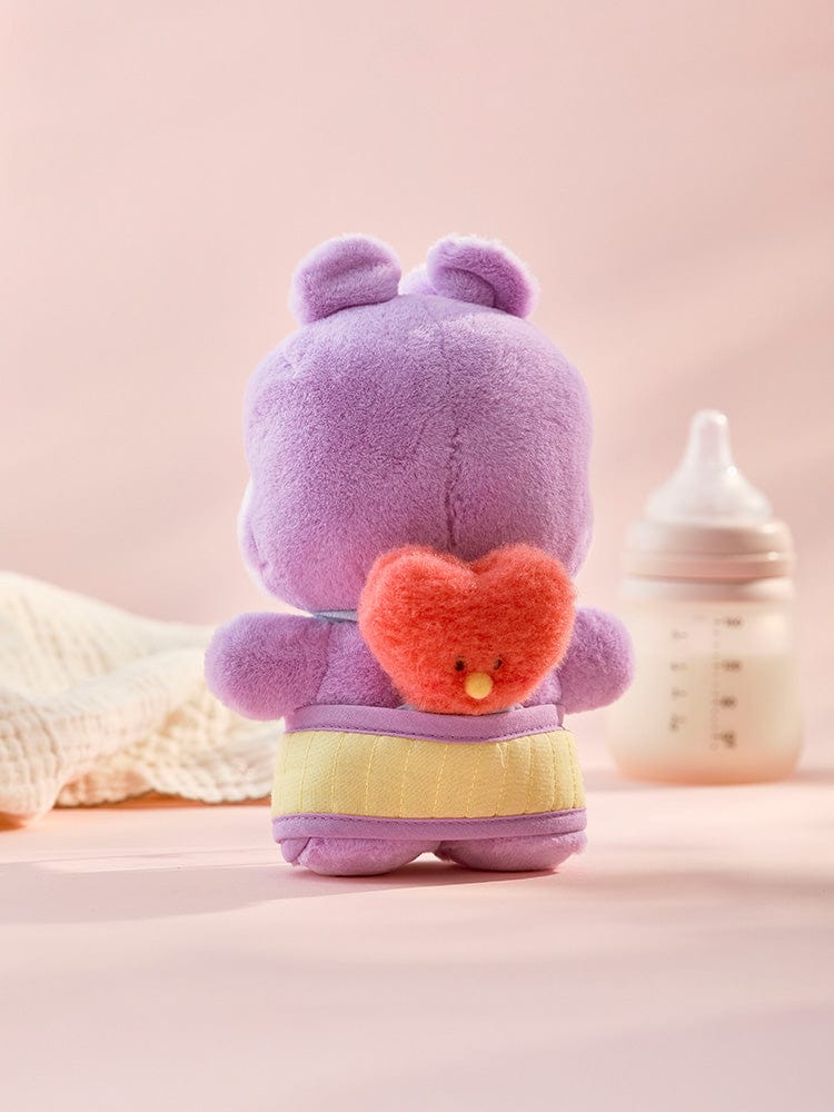 BT21 TATA BABY PLUSH CLOSET - BABY SLING NEWBORN SEASON 2 : peluche TATA violette sur lit bébé, décor chambre.