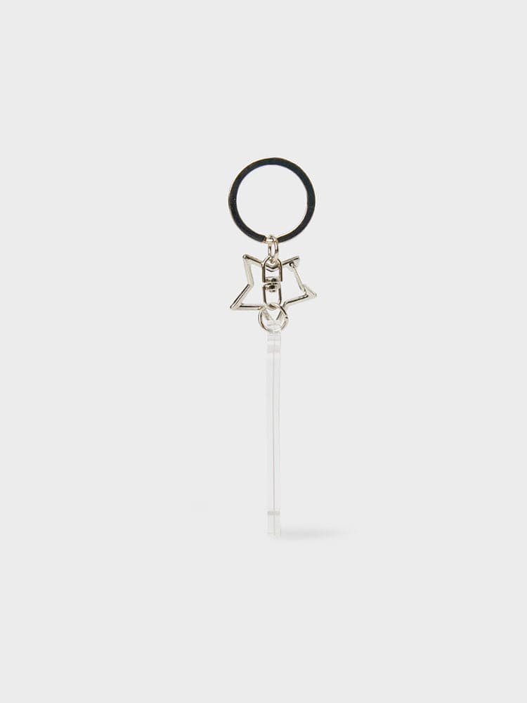 BT21 TATA ID CARD ACRYLIC KEYRING SILVER EDITION, porte-clés transparent argenté avec TATA, sur fond clair, LINE FRIENDS officiel