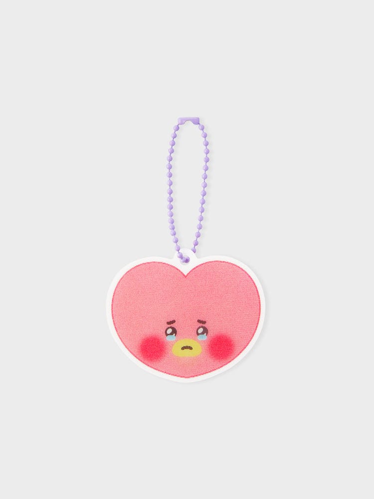 BT21 TATA NEWBORN BABY LENTICULAR 3D KEYRING : porte-clés TATA rose en forme cœur, imprimé 3D, fan K-pop, licence LINE.