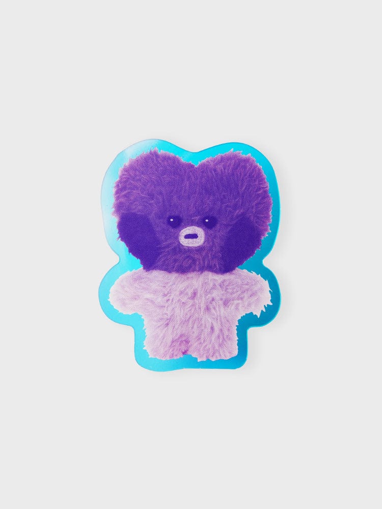 BT21 TATA minini ACRYLIC MAGNETIC CLIP PURPLE OF WISH EDITION, clip magnétique violet, figurine TATA, papeterie premium