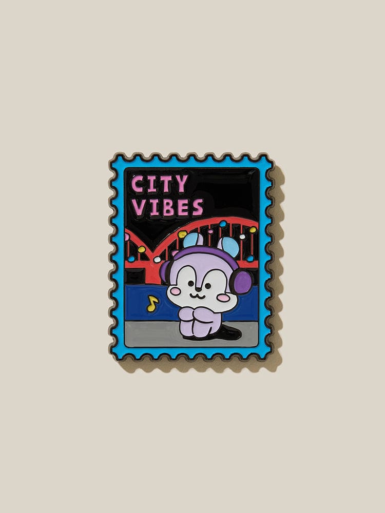 BT21 metal magnet SEOUL EDITION LINE FRIENDS : magnet métal « City Vibes » avec design de personnage sur fond clair