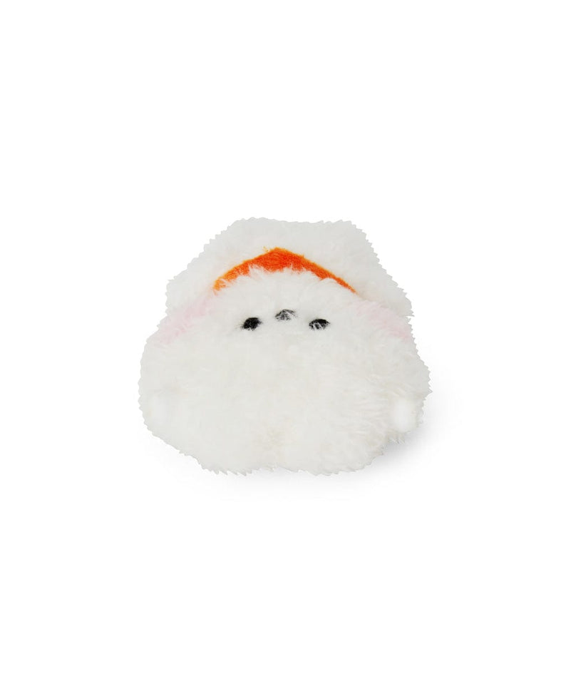 BT21 mini minini RJ DOLL : peluche alpaga blanc et orange officielle, décorative, fond blanc, style mini et minimaliste