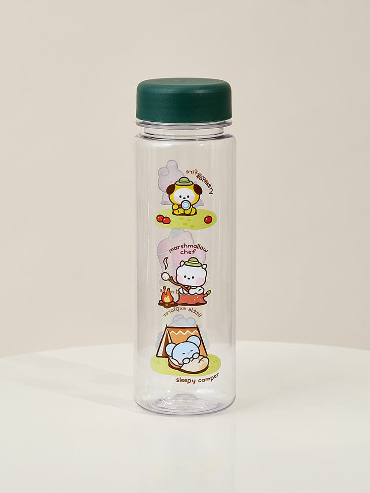 BT21 minini TUMBLER EXPLORER (530ml) par LINE FRIENDS, bouteille transparente avec motifs TATA chimmy sur fond clair, kawaii