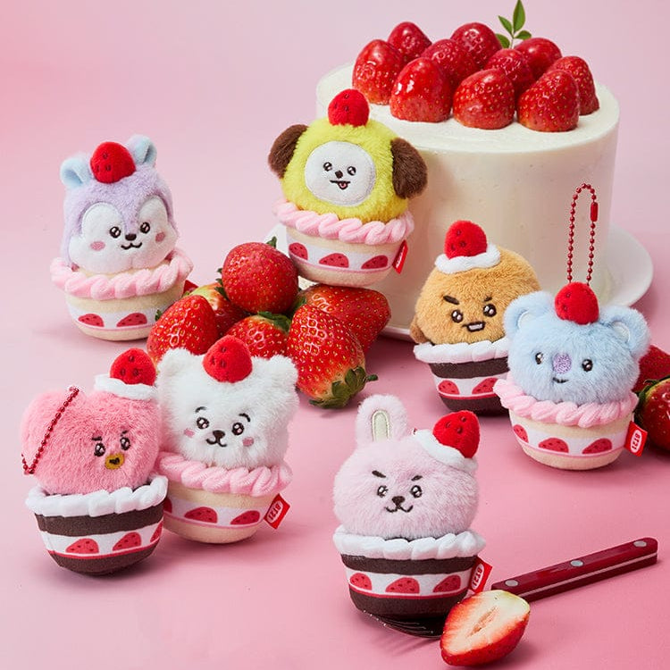 BT21  Strawberry Party Strawberry Tart Doll Keychain