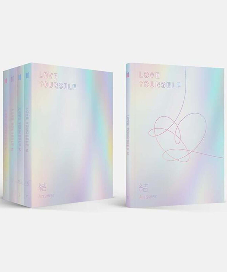 BTS - LOVE YOURSELF 結 'ANSWER' (2CD) [S, E, L, F Random] - Album Kpop : coffrets CD holographiques Love Yourself sur fond blanc