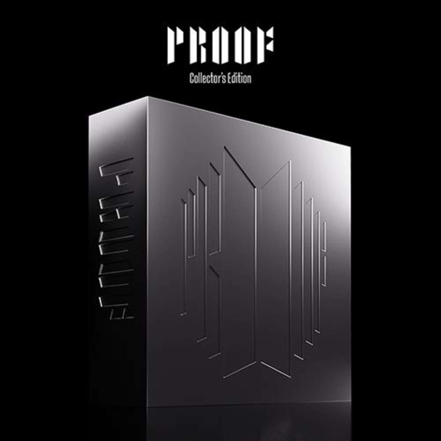 BTS - [Proof] (Collector's Edition) (LIMITED) - Album Kpop, coffret noir avec logo “Proof” sur fond sombre
